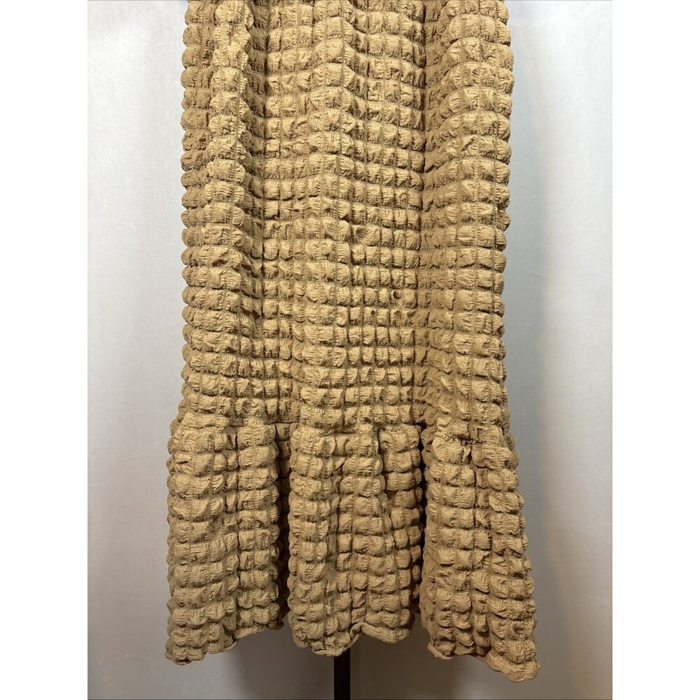 Simply Southern Bubble Maxi Dress Women's Large Tan Gauze Prairie Coastal Flowy - Picture 4 of 10